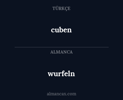 wurfeln - cuben