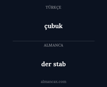 der stab - çubuk