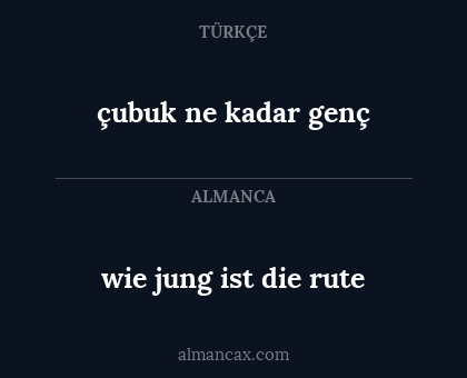 çubuk ne kadar genç - wie jung ist die rute