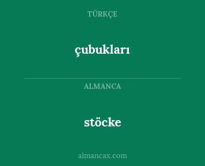 stöcke - çubukları