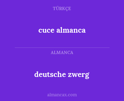 deutsche zwerg - cuce almanca