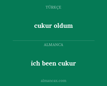 ich been cukur - cukur oldum