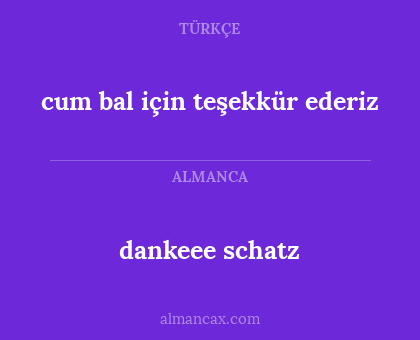 dankeee schatz - cum bal için teşekkür ederiz