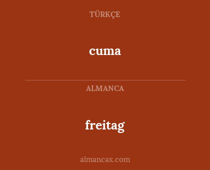 cuma - freitag