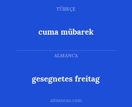cuma mübarek - gesegnetes freitag
