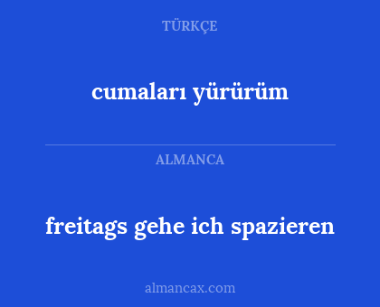 freitags gehe ich spazieren - cumaları yürürüm