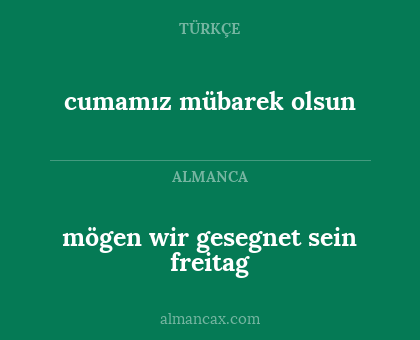 mögen wir gesegnet sein freitag - cumamız mübarek olsun