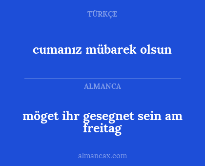 möget ihr gesegnet sein am freitag - cumanız mübarek olsun