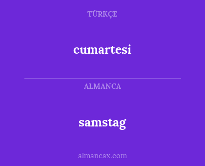 cumartesi - samstag