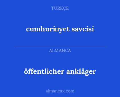 cumhuri̇yet savcisi - öffentlicher ankläger