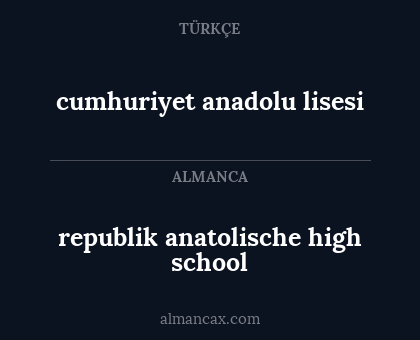 cumhuriyet anadolu lisesi - republik anatolische high school