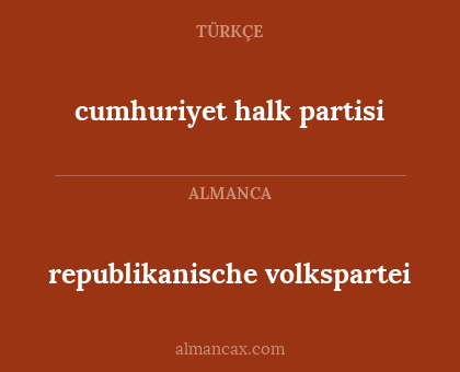 cumhuriyet halk partisi - republikanische volkspartei