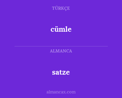 satze - cümle