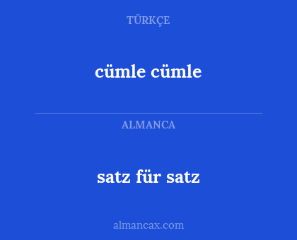 satz für satz - cümle cümle