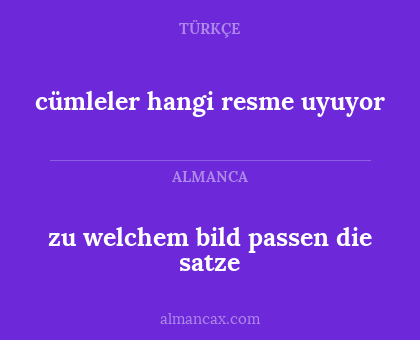 zu welchem bild passen die satze - cümleler hangi resme uyuyor