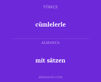 cümlelerle - mit sätzen