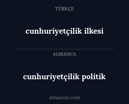 cunhuriyetçilik ilkesi - cunhuriyetçilik politik