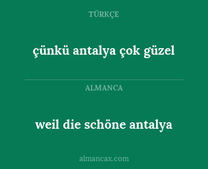 çünkü antalya çok güzel - weil die schöne antalya