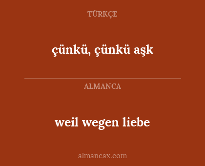 weil wegen liebe - çünkü, çünkü aşk