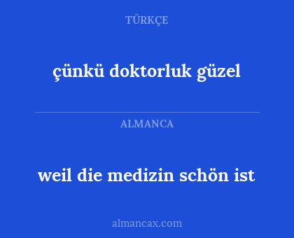 çünkü doktorluk güzel - weil die medizin schön ist