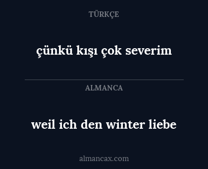 çünkü kışı çok severim - weil ich den winter liebe