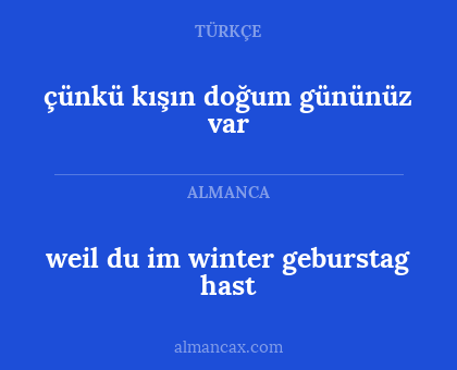 çünkü kışın doğum gününüz var - weil du im winter geburstag hast