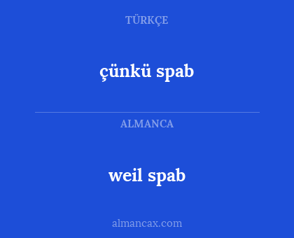 weil spab - çünkü spab
