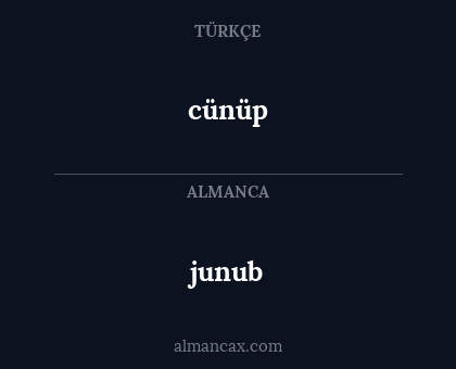 junub - cünüp