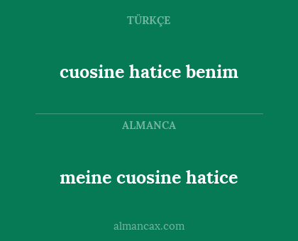 cuosine hatice benim - meine cuosine hatice