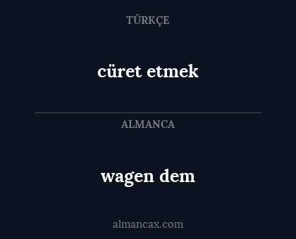 cüret etmek - wagen dem