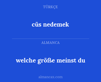 welche größe meinst du - cüs nedemek