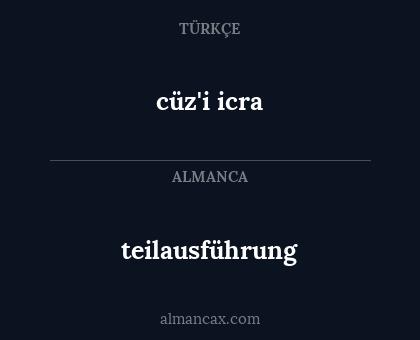 cüz'i icra - teilausführung
