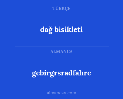 dağ bisikleti - gebirgrsradfahre