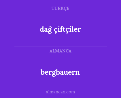 dağ çiftçiler - bergbauern