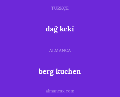 berg kuchen - dağ keki