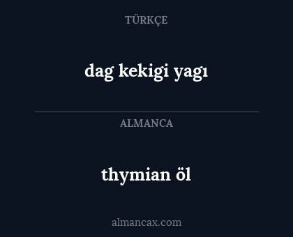 thymian öl - dag kekigi yagı