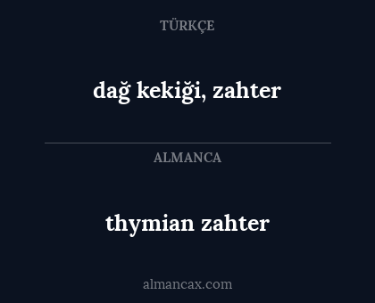 thymian zahter - dağ kekiği, zahter