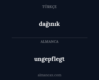 dağınık - ungepflegt