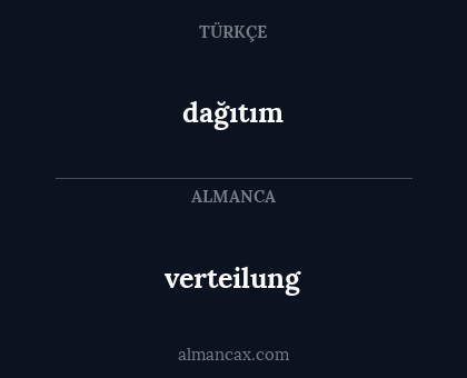 dağıtım - verteilung