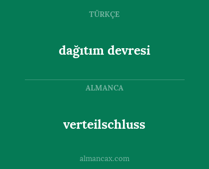 dağıtım devresi - verteilschluss