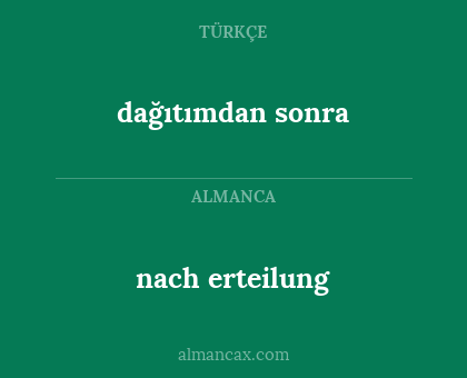 nach erteilung - dağıtımdan sonra