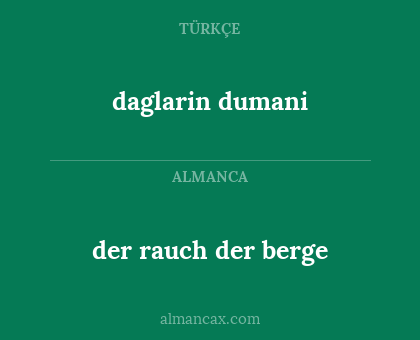 daglarin dumani - der rauch der berge