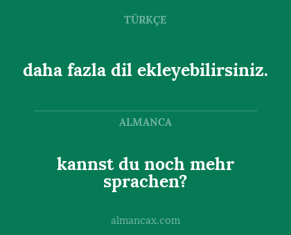daha fazla dil ekleyebilirsiniz. - kannst du noch mehr sprachen?