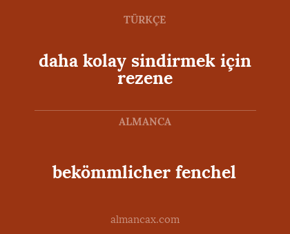daha kolay sindirmek için rezene - bekömmlicher fenchel