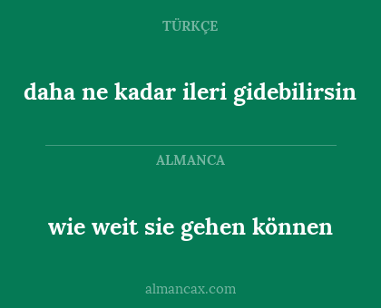 daha ne kadar ileri gidebilirsin - wie weit sie gehen können
