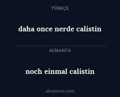 noch einmal calistin - daha once nerde calistin