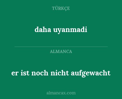 er ist noch nicht aufgewacht - daha uyanmadi