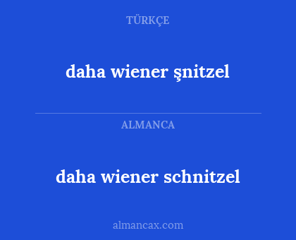 daha wiener schnitzel - daha wiener şnitzel