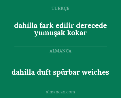 dahilla duft spürbar weiches - dahilla fark edilir derecede yumuşak kokar
