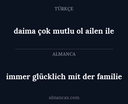 immer glücklich mit der familie - daima çok mutlu ol ailen ile